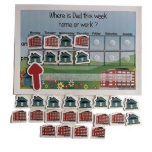 Where is Dad this week home or work ?