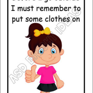 Before I go outside remember to put clothes on poster GIRLS