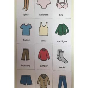 Girls Clothes Picture Cards