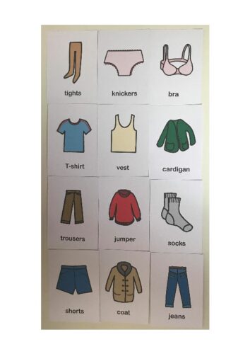 Girls Clothes Picture Cards