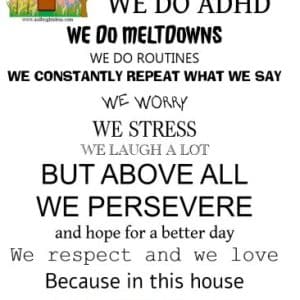 In this House we do ADHD poster