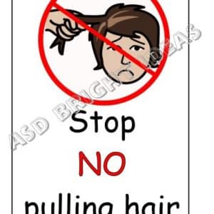 Stop No Pulling Hair A5 sign