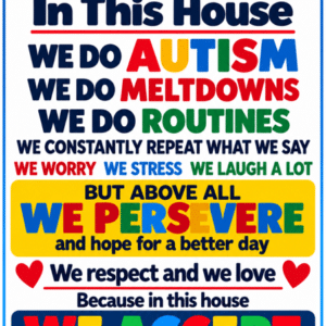 In this House we do Autism NEW A5 POSTER